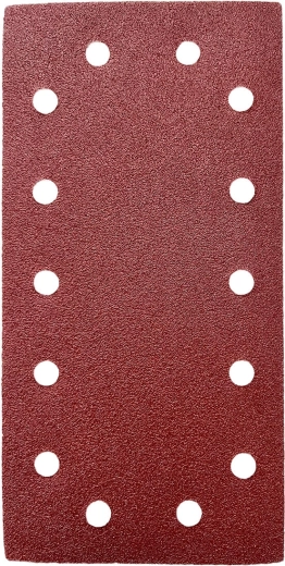 Hojas abrasivas con velcro 115 × 230 mm, grano 100, 14 agujeros (5 uds)