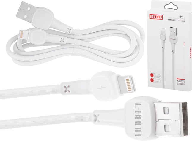 L-BRNO cable Lightning de carga rápida USB-A blanco