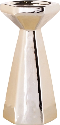 Candelabro cónico dorado