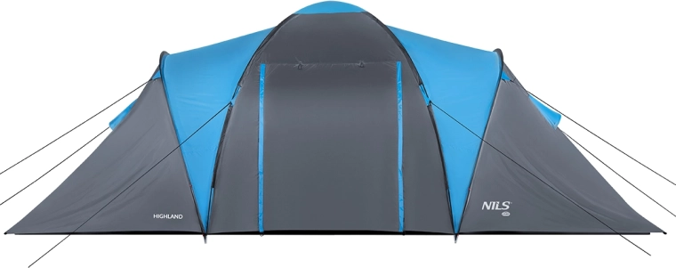 Tienda familiar NILS Camp Highland para 6 personas, azul grisáceo