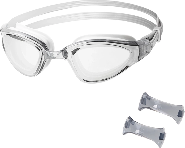 Gafas de natación NILS Aqua con lentes espejadas y tratamiento anti-fog, grises