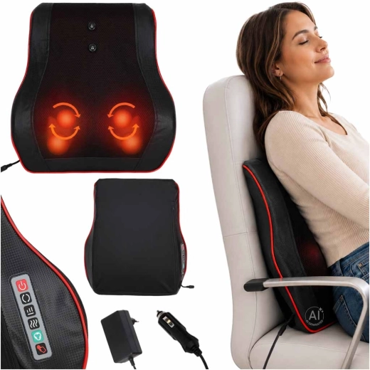Cojín de masaje para cuello y espalda con calor y mando