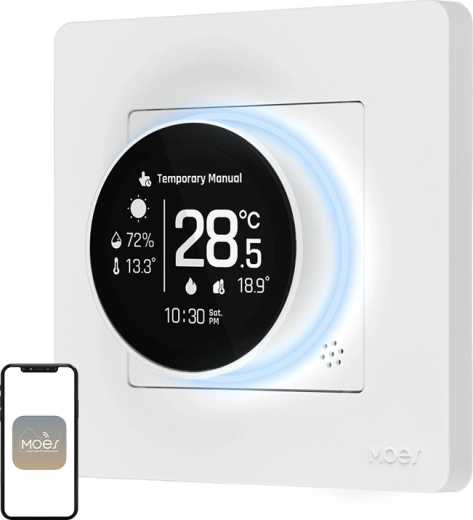 Termostato Moes ZigBee para calefacción por agua smart star ring