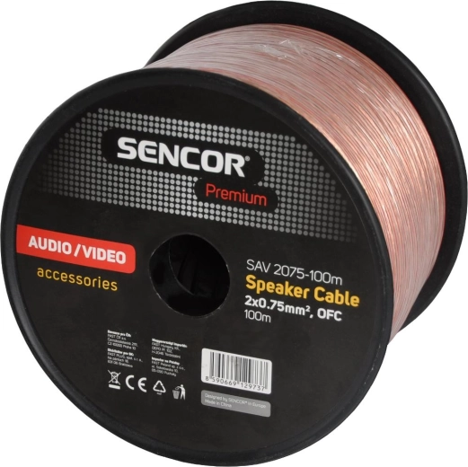 Cable de altavoz Sencor 2×0,75 mm², 100 m