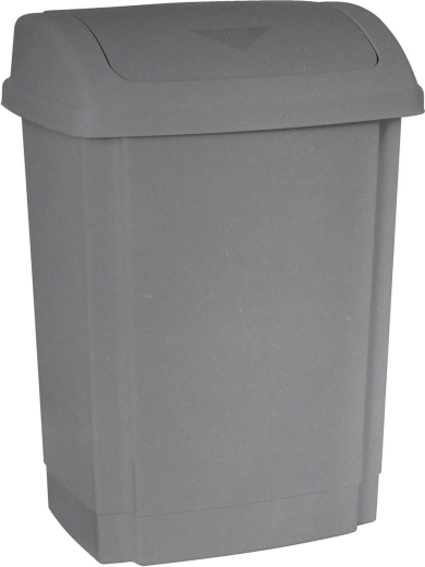 Papelera con tapa abatible de 25 l, gris