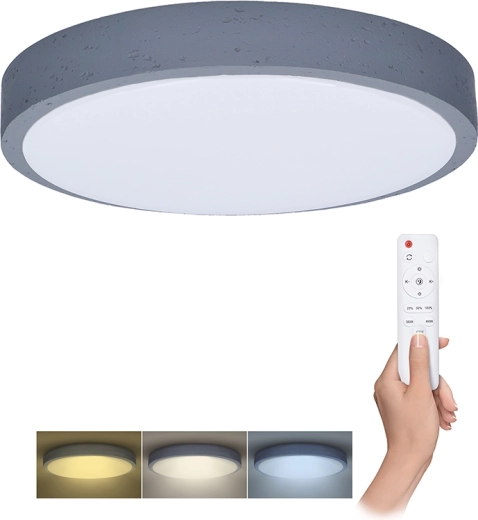 Lámpara LED de techo y pared Solight Grey con mando a distancia, regulable, 49 cm