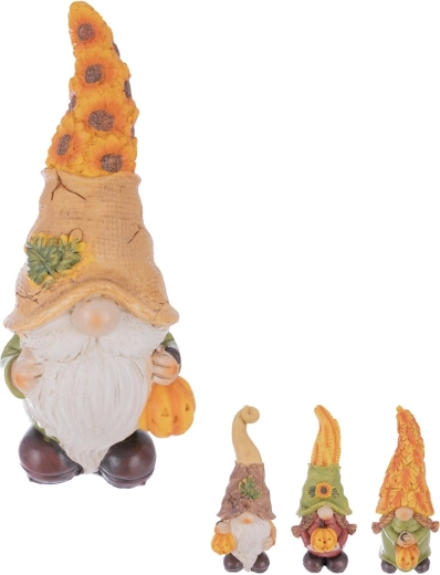 Gnomo decorativo con calabaza de poliresina 30 cm (mix 4 variantes)