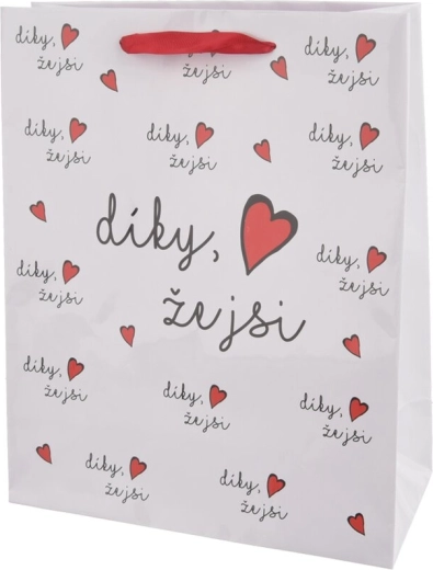 Bolsa de regalo de papel Gracias por estar 26 × 10 × 32 cm