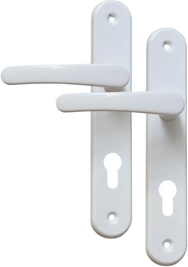 Herraje para puerta MICHAELA, manilla con llave, distancia entre ejes 72 mm, blanco