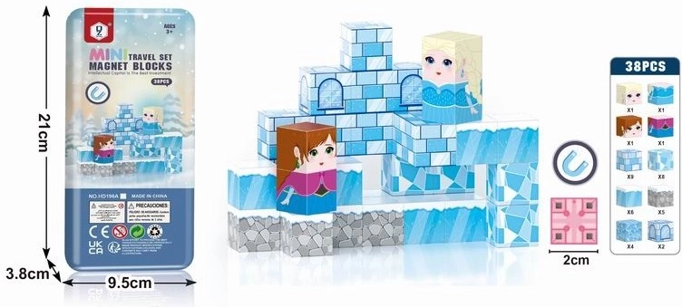 Cubos magnéticos Kraina Śniegu – juego de construcción de 38 piezas, 2 cm