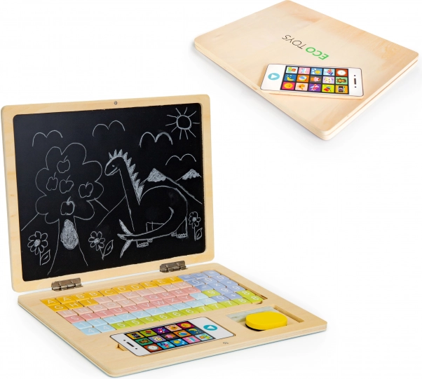Cuaderno educativo de madera con pizarra magnética ECO TOYS