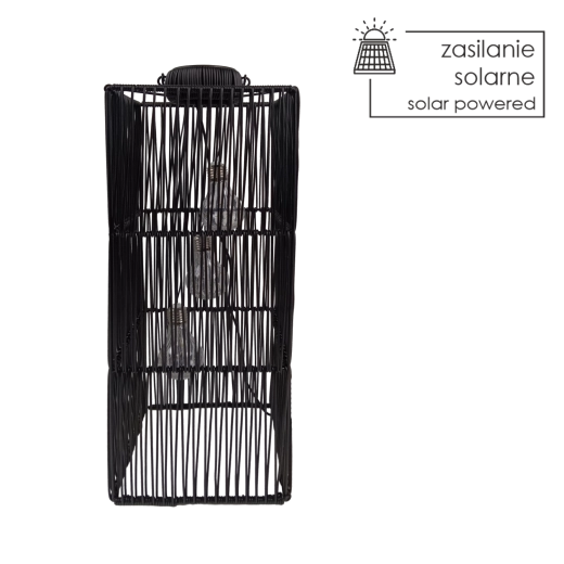 Linterna LED solar negra de 55 cm