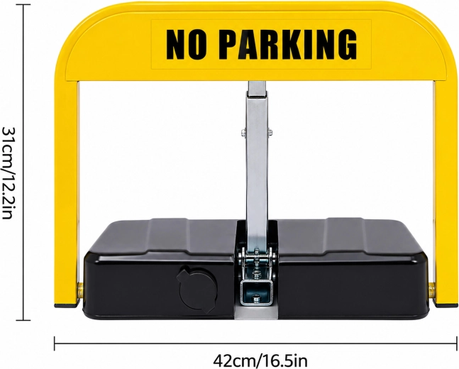 Barrera de estacionamiento automática abatible con control remoto 42 × 31 cm - 1 unidad