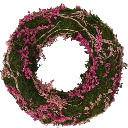 Corona de musgo rosa 25 cm