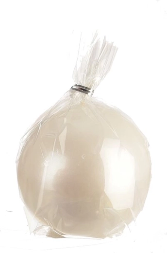 Vela blanca mate en forma de bola de 8 cm