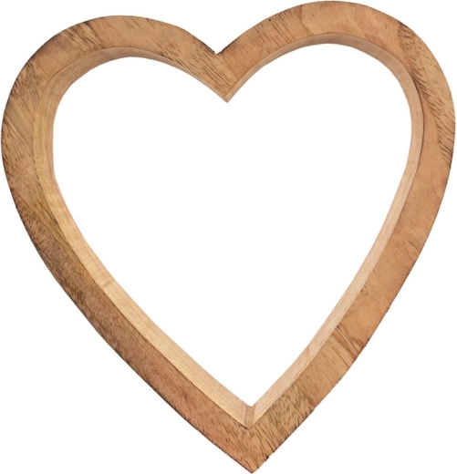 Decoración corazón de madera de mango 20 × 20 cm