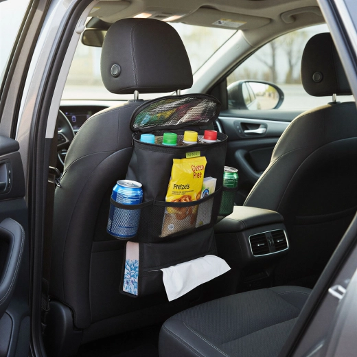 Organizador para el reposacabezas del coche con compartimento térmico