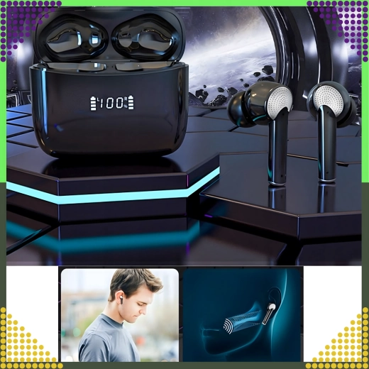 Auriculares deportivos inalámbricos Bluetooth con powerbank y micrófono