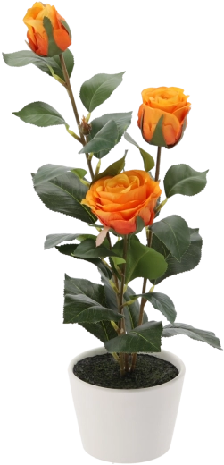 Planta artificial decorativa rosa de té en maceta 47,5 cm