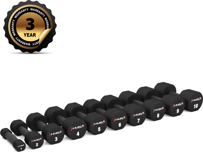 Juego de mancuernas de poliuretano HMS HPT06 2 × 6 kg