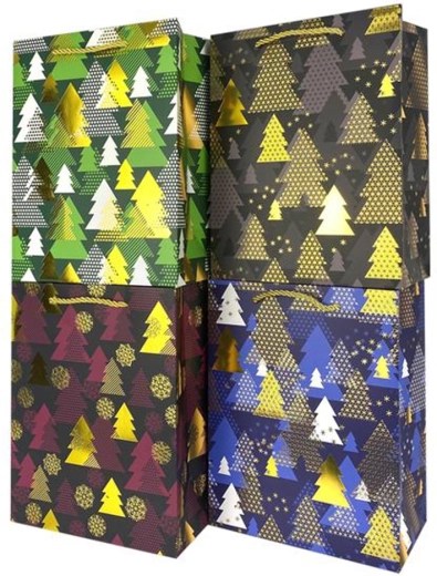 Bolsa de regalo de papel TORO con árbol de Navidad 23 × 18 × 10 cm - 1 unidad