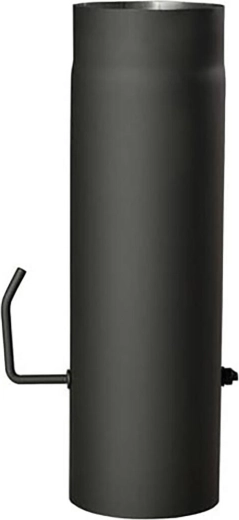 Tubo de humos con compuerta 160 mm, longitud 1000 mm, acero 1,5 mm, negro