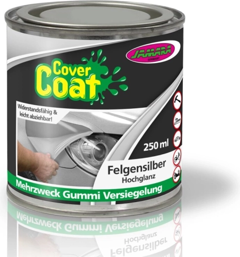 Cover Coat goma líquida para llantas plateada de alto brillo 250 ml