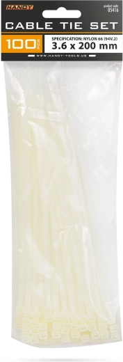Bridas transparentes 200 × 3,6 mm, 100 uds.