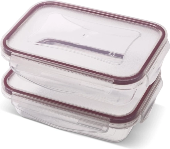 Set de recipientes rectangulares Lamart Clip, 2 × 400 ml