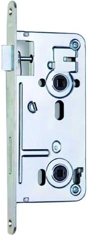 Cerradura de embutir K135 72/80 P-L WC blanca galvanizada con nuez 6x6 mm