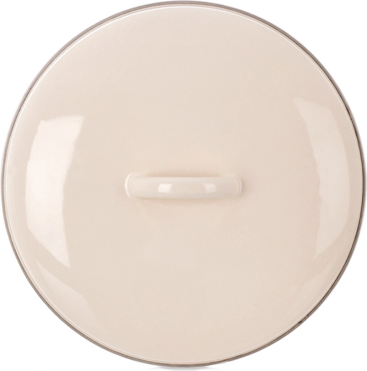 Tapa de acero esmaltado color crema 24,5 cm