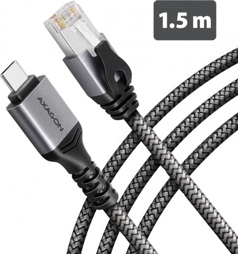 Adaptador Ethernet gigabit USB-C AXAGON con cable CAT6 RJ-45 integrado de 1,5 m