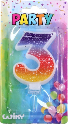 Vela de fiesta Estrellas con forma del número 3
