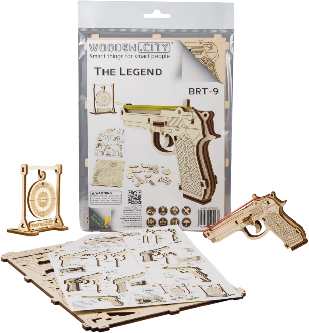 Puzle 3D de madera de pistola Legend BRT‑19 WOODEN CITY (31 piezas)