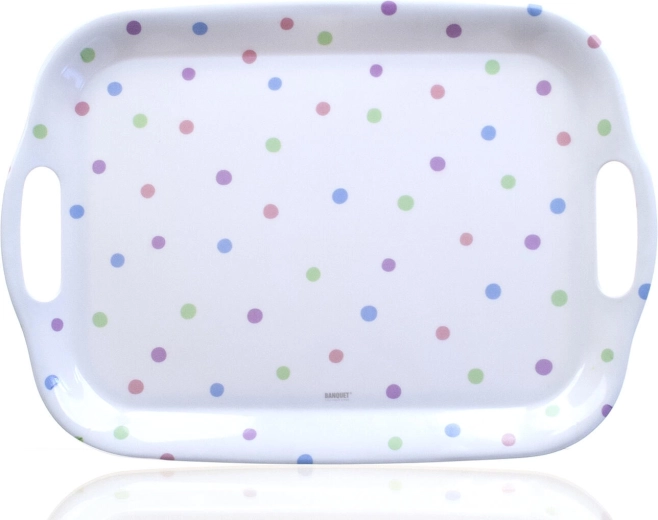Bandeja de melamina PUNTO con asas 36 × 25,5 cm