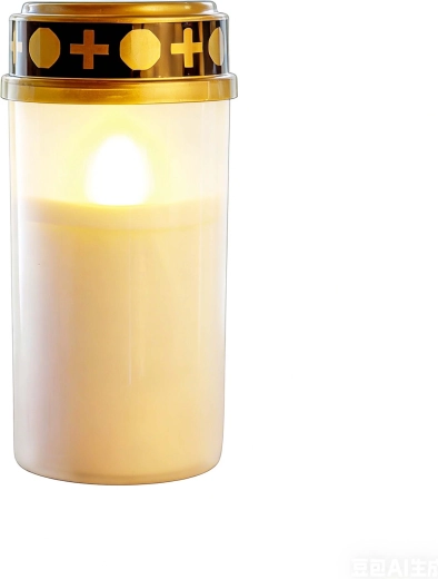 Vela LED funeraria con luz blanca cálida