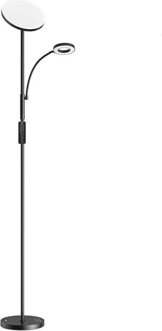 Lámpara de pie doble con mando a distancia BLITZWILL 36 W, negra