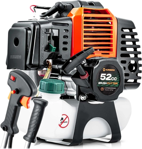 Motor de repuesto Humberg para desbrozadora/recortadora de hilo a gasolina 52 cm³ con empuñaduras - 1 pieza