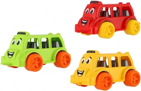 Autobús escolar de plástico para los más pequeños 26 cm – rueda libre, 3 colores