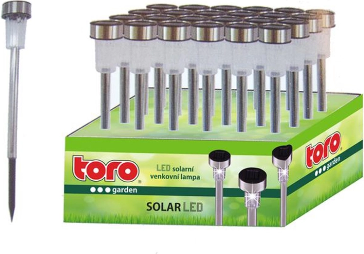 Luz LED solar TORO 36,5 cm, plateada