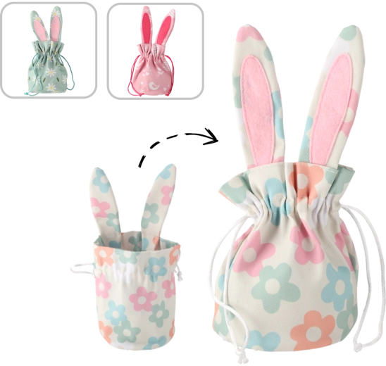 Cestita de Pascua con orejas de conejo 15,5 × 26 cm