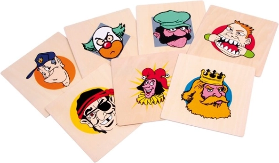 Platos de cumpleaños de madera Caritas alegres SMALL FOOT, juego de 7 piezas