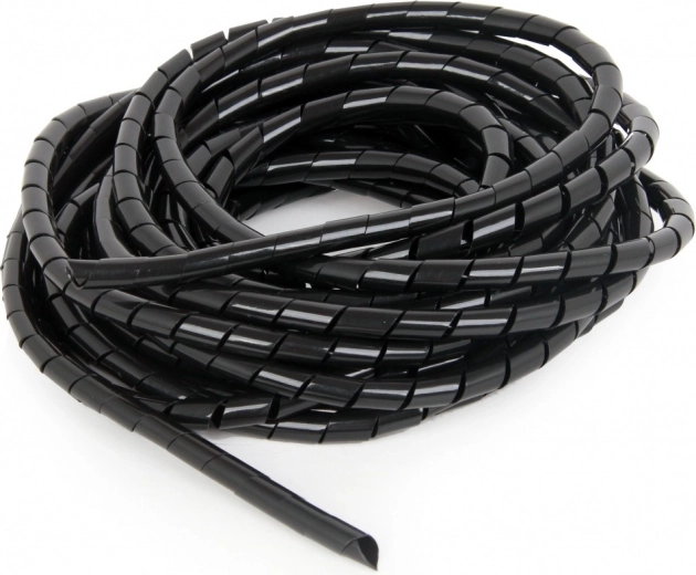 Organizador espiral de cables de 12 mm, 10 m, negro