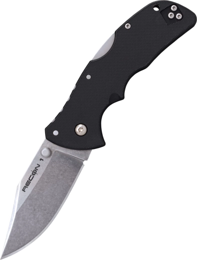 Cold Steel Mini Recon 1 Clip Point – cuchillo de bolsillo pequeño 7,2 cm, negro, GRN