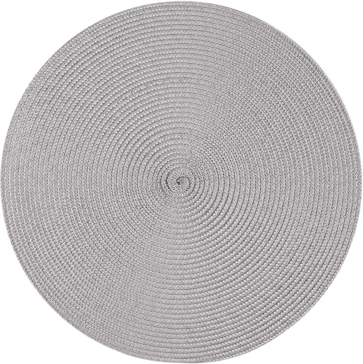 Mantel individual de diseño Altom de PP con aspecto de paja, 38 cm, gris