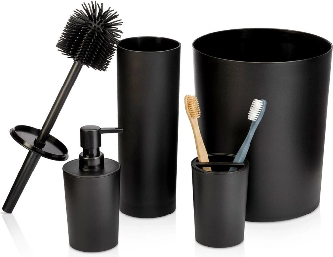 Vilde conjunto de baño negro, 4 piezas