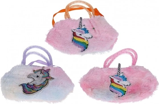 Bolso de peluche con unicornio
