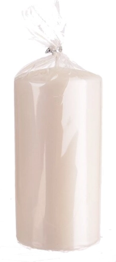 Vela cilíndrica oro rosa brillante 14 cm