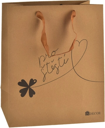 Bolsa de regalo Para la suerte marrón 26 × 10 × 32 cm