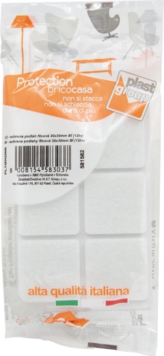 Almohadillas de fieltro autoadhesivas para muebles 30 × 30 mm, blancas (12 uds.)
